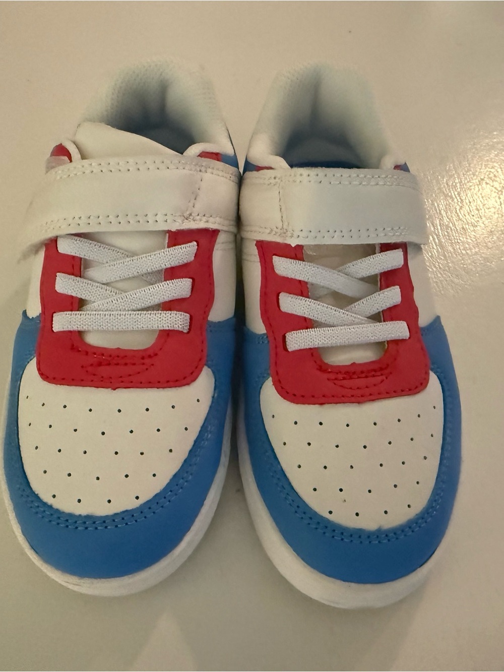 Cat & Jack White, Blue & Red Kids Sneakers with Velcro - Picture 1 of 4